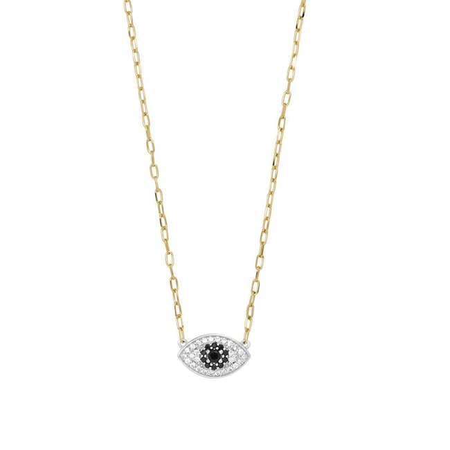 Fossil Collier Sterling Silver Evil Eye - JFS00581998