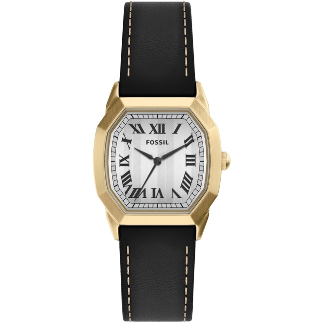Fossil Harlow Leder Schwarz / Silbrig & Gold 33mm - FS6215