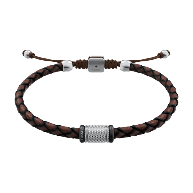 Fossil Machine Armband Rondelles braunes Leder - JF05009998
