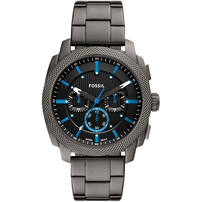 Fossil Machine Chronograph 44mm Gunmetal / Schwarz - FS6098