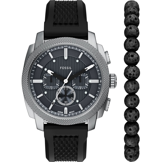 Fossil Machine Chronograph 44mm Schwarz / Silbrig Set - FS6145SET