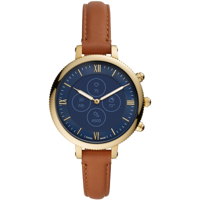 Fossil Monroe Hybrid Smartwatch HR en cuir brun - FTW7034