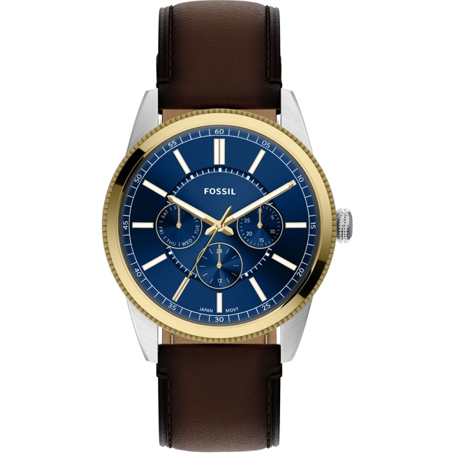 Fossil Pearson Day Date Brown / Two-Tone & Blue - FS6195