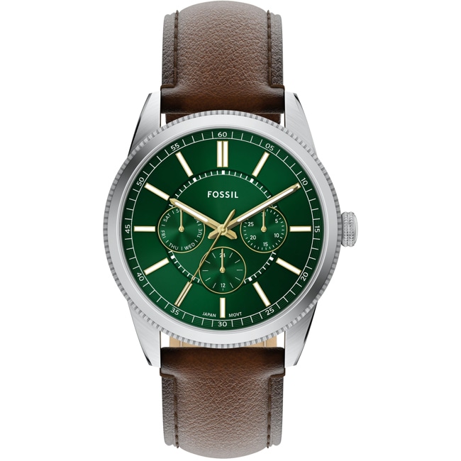 Fossil Pearson Day Date Brown / Silvery & Green - FS6137