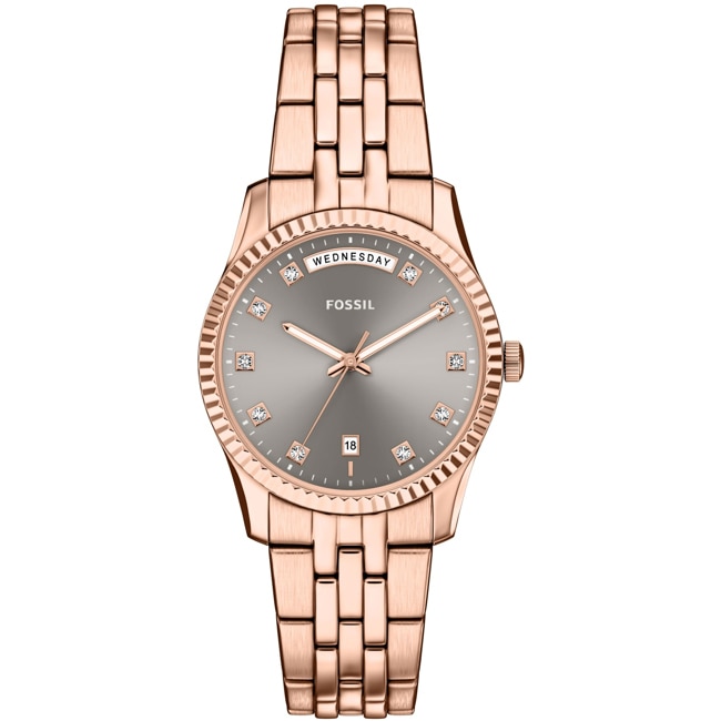 Fossil Scarlette Day-Date Rosé / Grau 34mm - ES5459