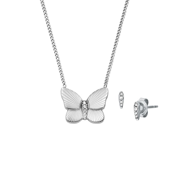 Fossil Sutton Ensemble de bijoux Papillon Argenté - JF04935SET