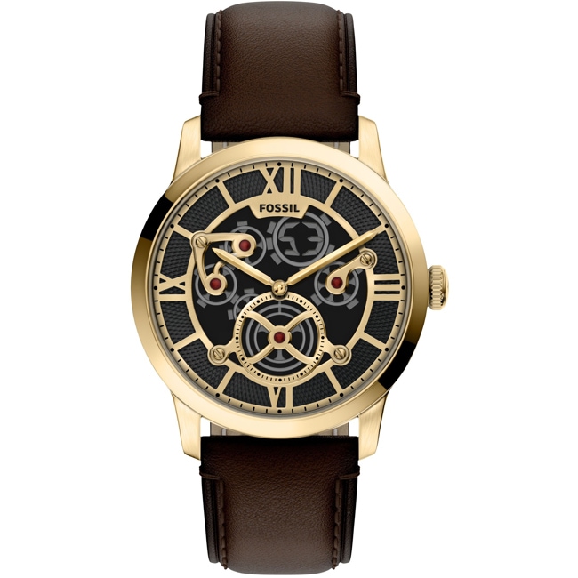 Fossil Townsman Big Tic Goldig / Braun - FS6190