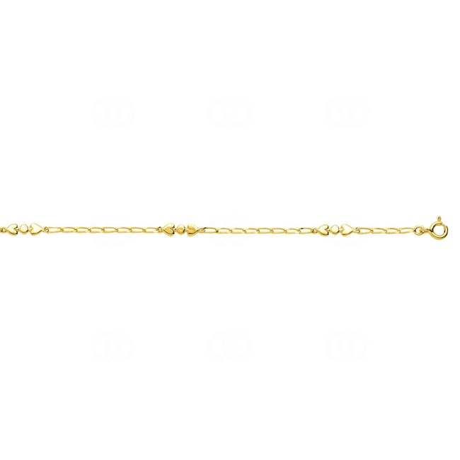 Fusskette 750/18 K Gelbgold mit Herzen - 375CH-25