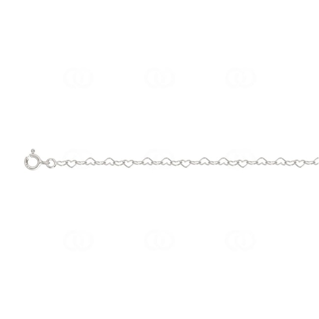 Chaîne de cheville Fantaisie argent 925 rhodié Cœur 26cm - 333250