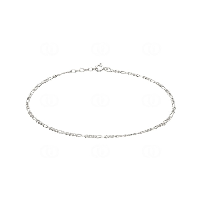 Chaîne de Cheville figaro 3+1 Argent 925 rhodié 26cm - 333184