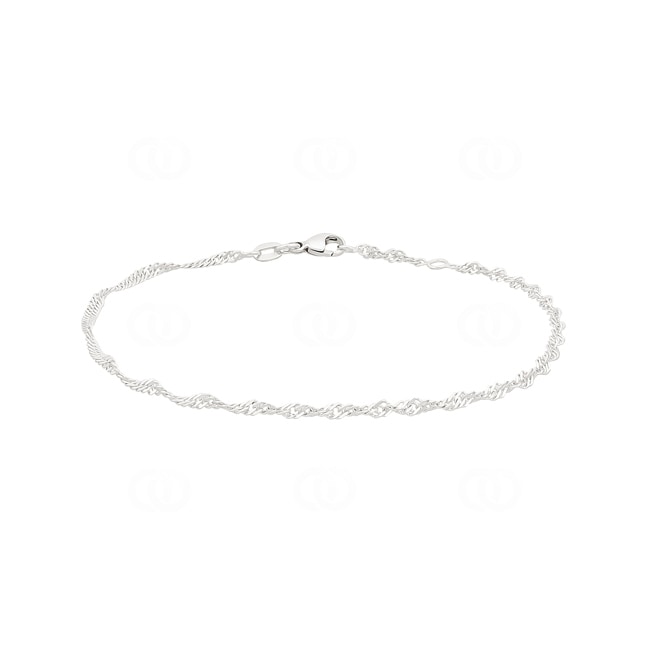 Fusskette Singapur 750/18 K Weissgold 2.4mm - 24cm Fusskette Singapur 750/18 K Weissgold 2.4mm - 24cm - BSI200424