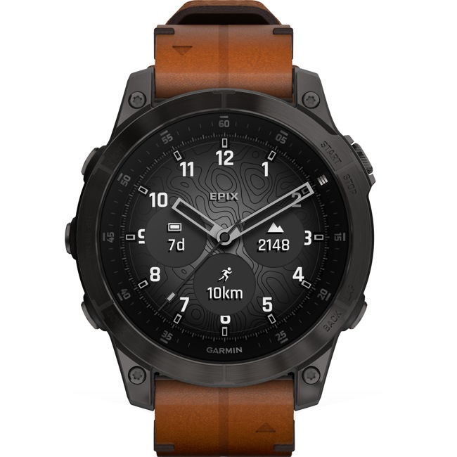 Garmin Epix 2 Sapphire Cuir marron - 010-02582-30