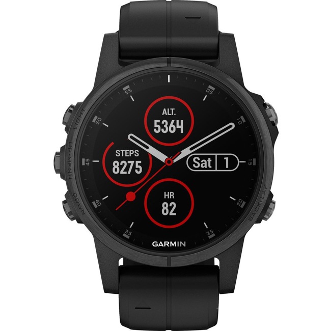 Garmin Fenix 5S Plus Saphir GPS-Multisport Smartwatch HR - 010-01987-03