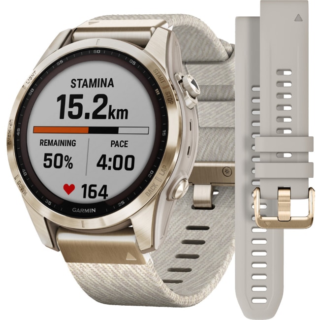 Garmin Fenix 7S Sapphire Solar Nylon beige - 010-02539-39