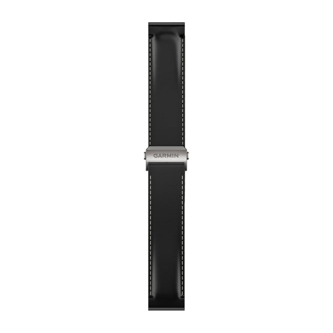 Garmin MARQ 3 QuickFit Black Leather Deployant Strap 22mm - 010-14554-08