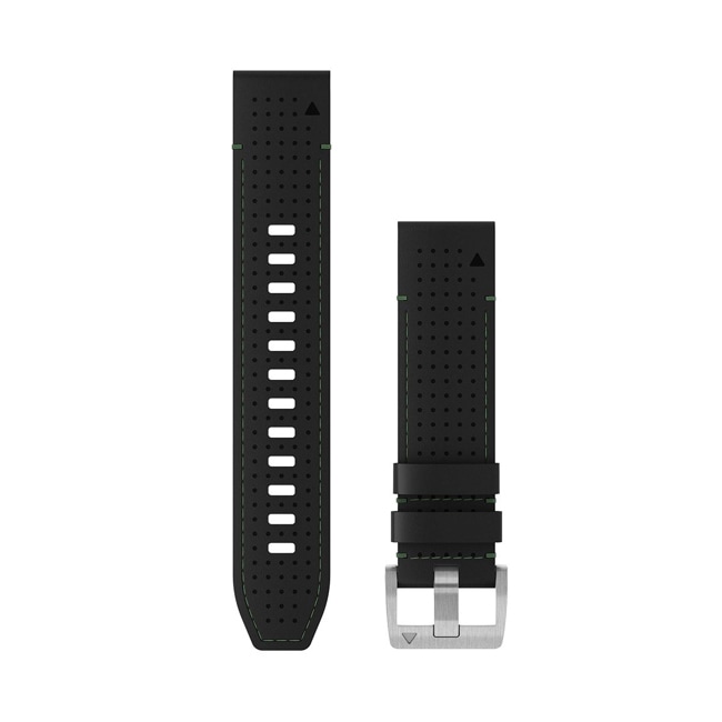 Garmin QuickFit black / green leather strap 22mm - 010-13225-09