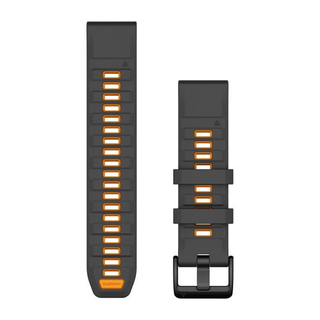 Garmin QuickFit Graphite / Spark Orange silicone strap 22mm - 010-13392-05