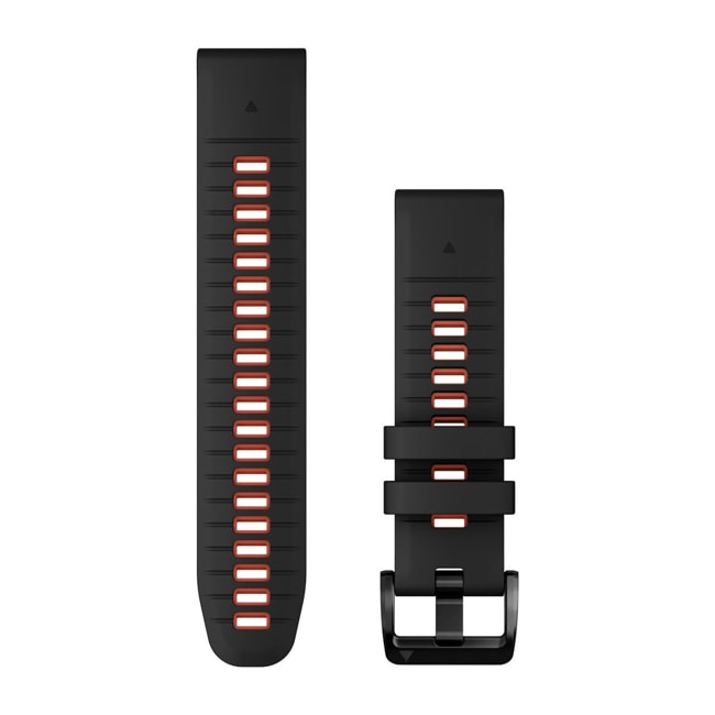 Garmin QuickFit Black / Flame Red silicone strap 22mm - 010-13280-06
