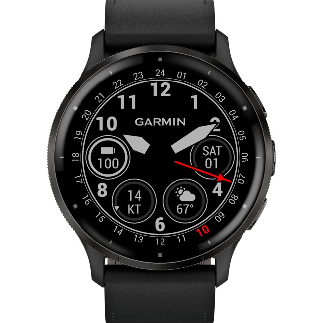 Garmin Venu 3 Smartwatch Black / Shale Grey with leather strap - 010-02784-52