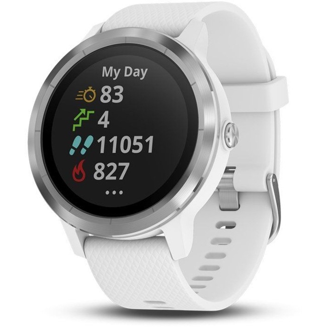 garmin vivoactive 3 hr multisport tracker white rubber rose watch