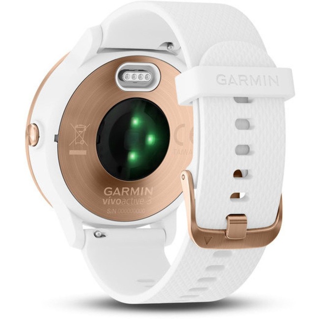 garmin vivoactive 3 hr multisport tracker white rubber rose watch