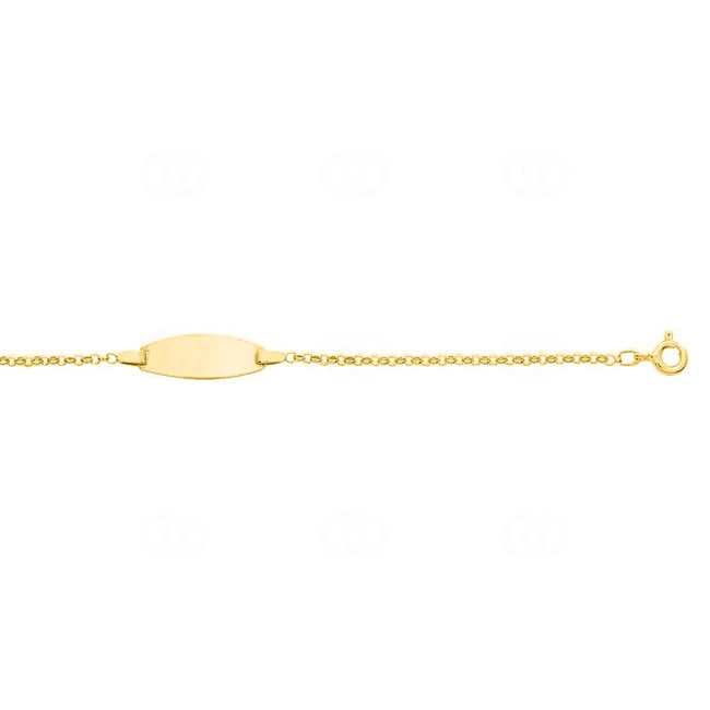 Gourmette bébé or jaune 375/9 ct ovale 1.5mm - 630016-13