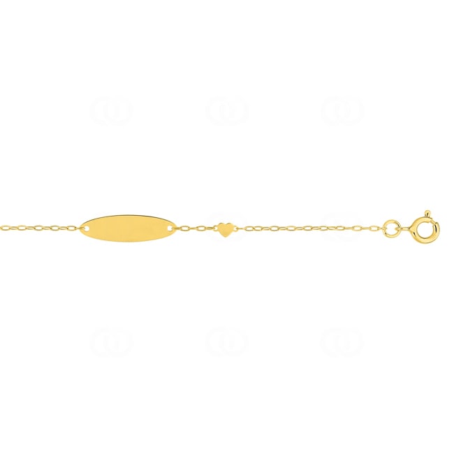 Engravable Bracelet 375/9 K Yellow Gold oval with Heart - 497114.00-14