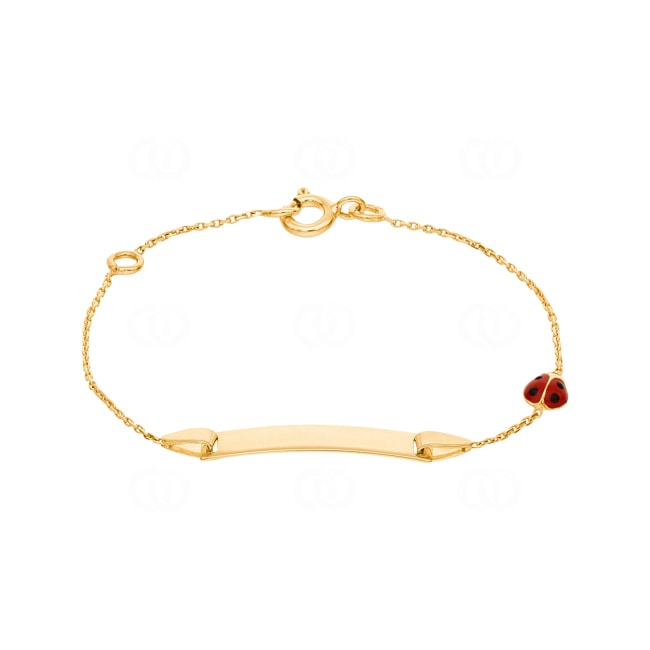 Engravable Bracelet 750/18 K Yellow Gold with Ladybird 0.9mm - 605.3-14
