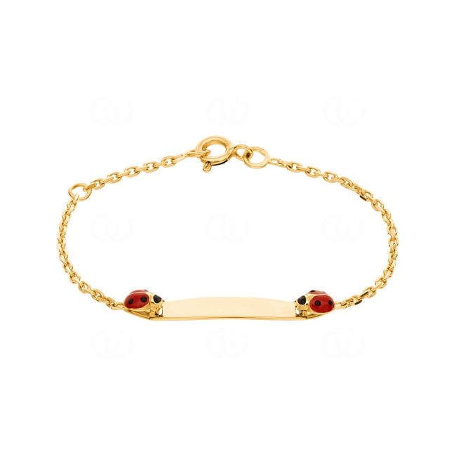 Engravable Bracelet 750/18 K Yellow Gold with Ladybird 1.6mm - F50BBF3-14