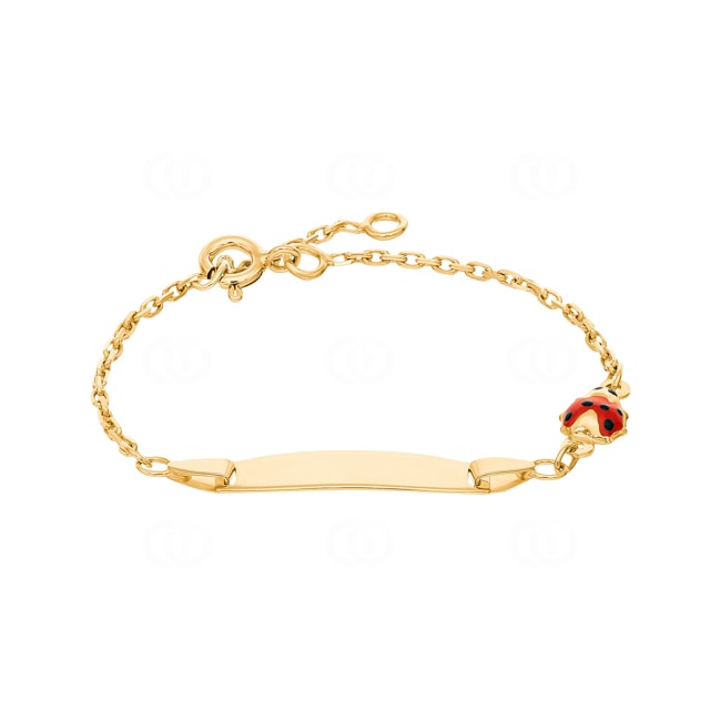 Engravable Bracelet 750/18 K Yellow Gold with Ladybird 1.6mm - 604.4-14