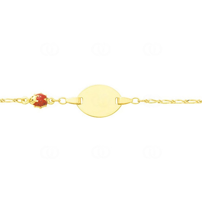 Engravable Bracelet 750/18 K Yellow Gold with Ladybird 1.6mm - 604B6-14