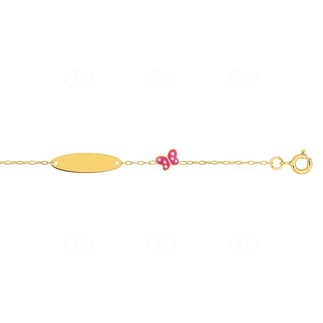 Gourmette bébé or jaune 750/18 ct ovale avec papillon - 4.7125.00-14