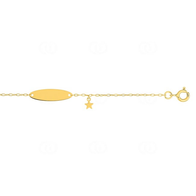 Gourmette bébé or jaune 750/18 ct ovale avec étoile - 4.7118.00-14