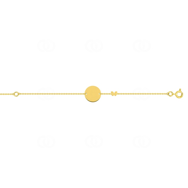 Gourmette bébé or jaune 750/18 ct ronde avec papillon - 4.7117.00-14