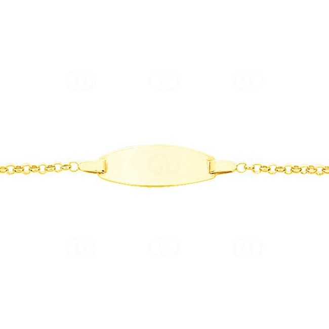 Gravurarmband Anker 750/18 K Gelbgold oval 1.6mm - 13cm - L172-13