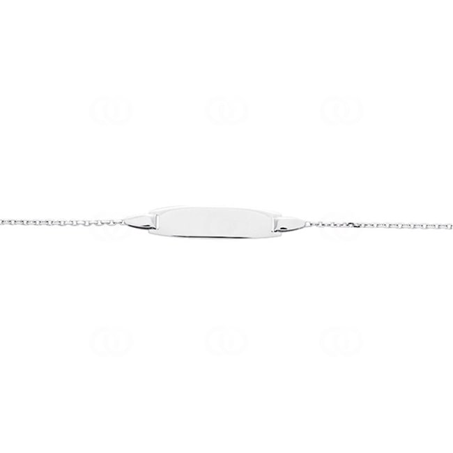 Gourmette bébé forçat or gris 750/18 ct 1.1mm - 14cm - F35GRBBO-14