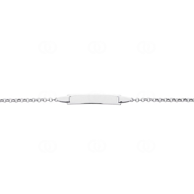 Gourmette bébé forçat or gris 750/18 ct 1.5mm - 14cm - C21GBBR-14