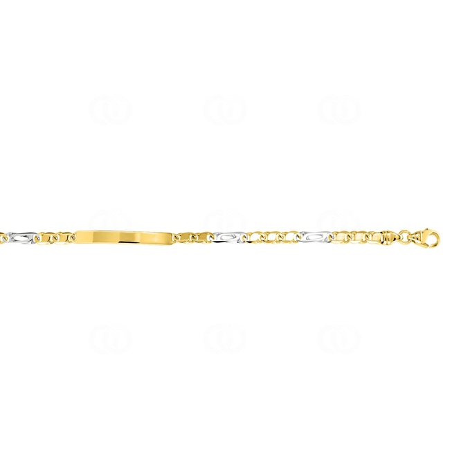 Bracelet fantaisie à graver or bicolore 375/9 ct 4.0mm - 9K593.4GI