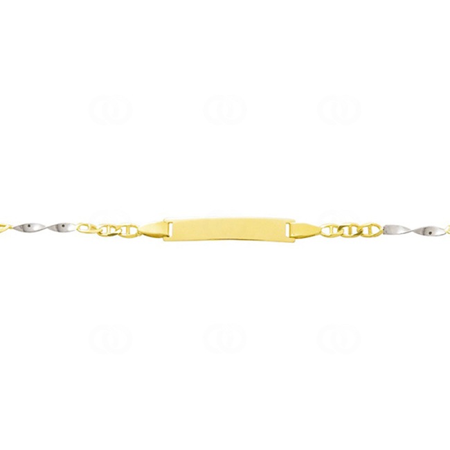 Gourmette bébé fantaisie or jaune 750/18 ct 2.5mm - 14cm - 503.3GBBR-14