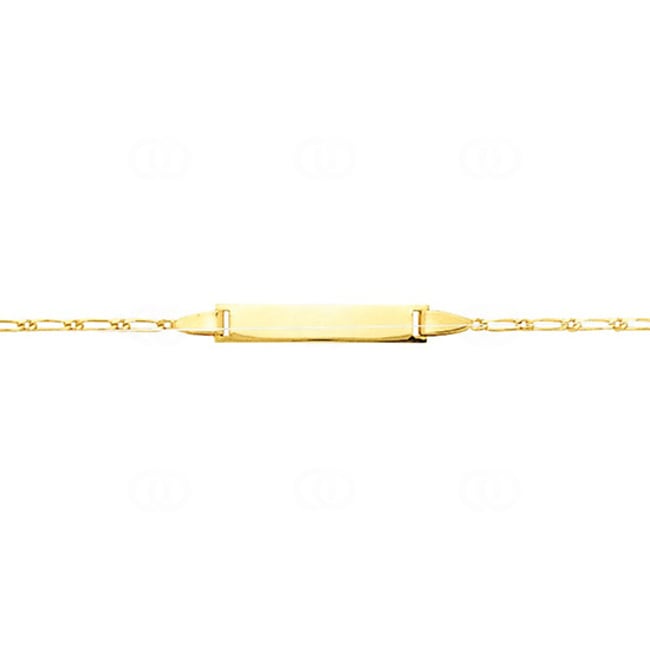 Gravurarmband Figaro 1+1 750/18 K Gelbgold 1.5mm - 14cm - 524.14BBR-14