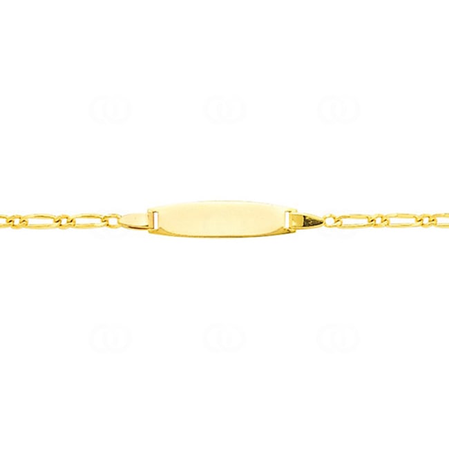 Gravurarmband Figaro 1+1 750/18 K Gelbgold 2.3mm - 14cm - 524.2BBO-14