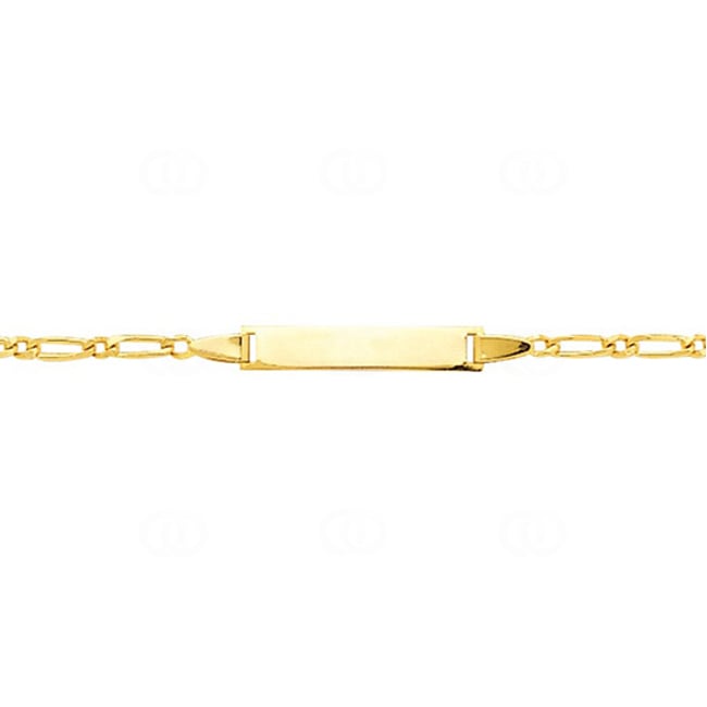 Gravurarmband Figaro 1+1 750/18 K Gelbgold 2.3mm - 14cm - 524.2BBR-14