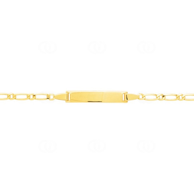 Gravurarmband Figaro 1+1 750/18 K Gelbgold 2.7mm - 14cm - 518.25BBR-14