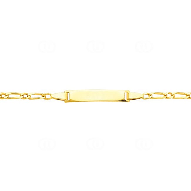 Gravurarmband Figaro 1+1 750/18 K Gelbgold 2.9mm - 14cm - 524.25BBR-14