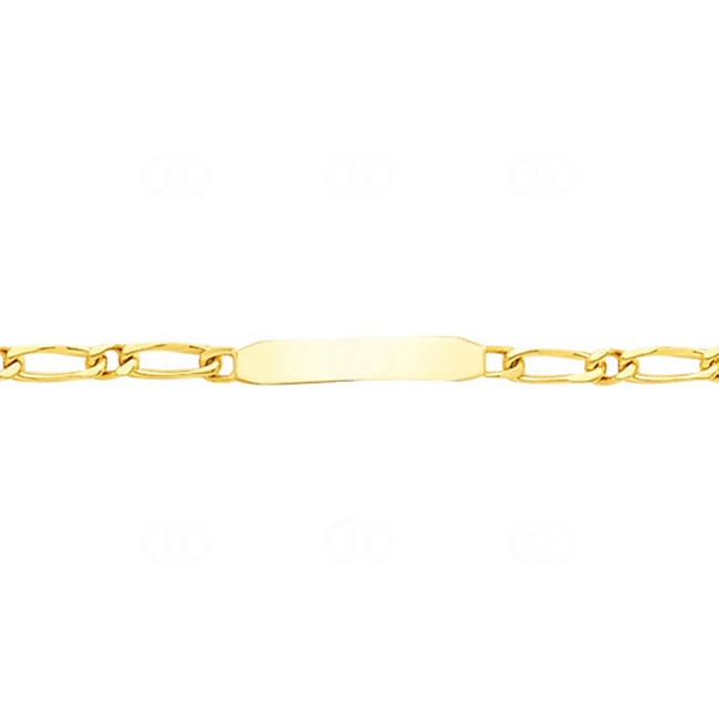 Gravurarmband Figaro 1+1 750/18 K Gelbgold 3.6mm - 14cm - 524.3BBR-14