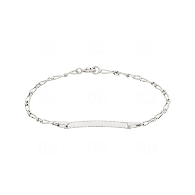 Gravurarmband Figaro 1+1 925 Silber rhodiniert 1.9mm - 314106