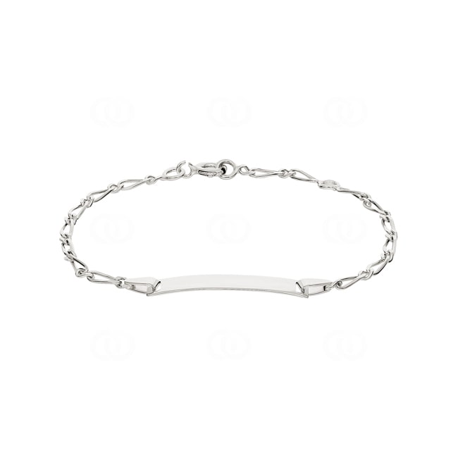 Gravurarmband Figaro 1+1 925 Silber rhodiniert 2.7mm - 304038