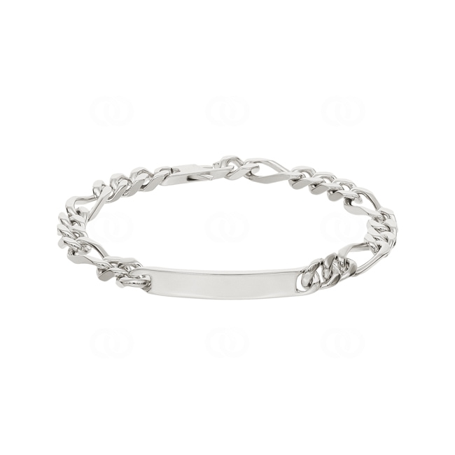 Gravurarmband Figaro 3+1 4-seitig 925 Silber rhodiniert 8.0mm Gravurarmband Figaro 3+1 4-seitig 925 Silber rhodiniert 8.0mm - 304035