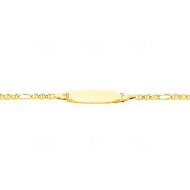 Gourmette bébé figaro 3+1 or jaune 750/18 ct 2.6mm - 14cm - 532.2BBO-14