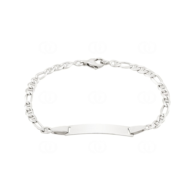 Baby Figaro Bracelet 3+1 750/18 K White Gold 2.9mm - 14cm - 532.3BRG-14